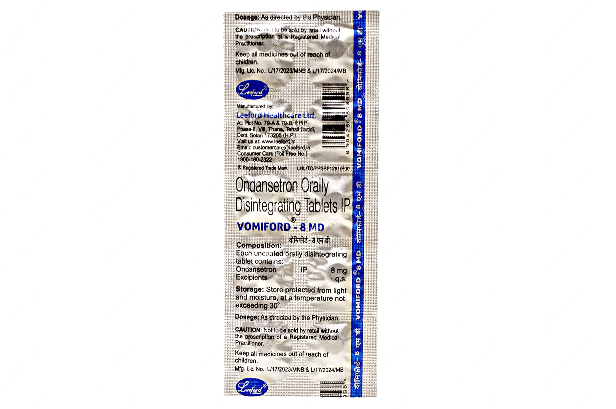 VOMIFORD MD 8mg Tablet 10's