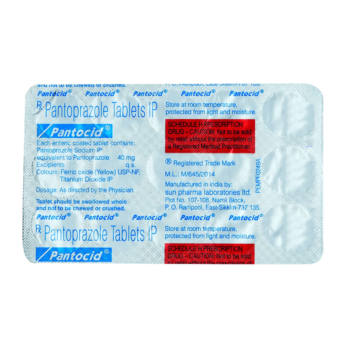 Pantocid 40mg Tablet 15'S