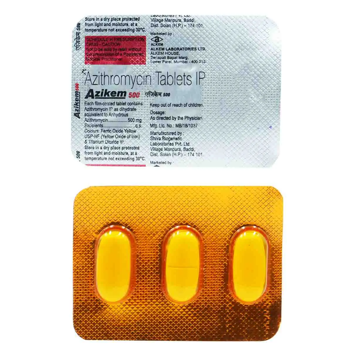 Azikem 500mg Tablet 3's