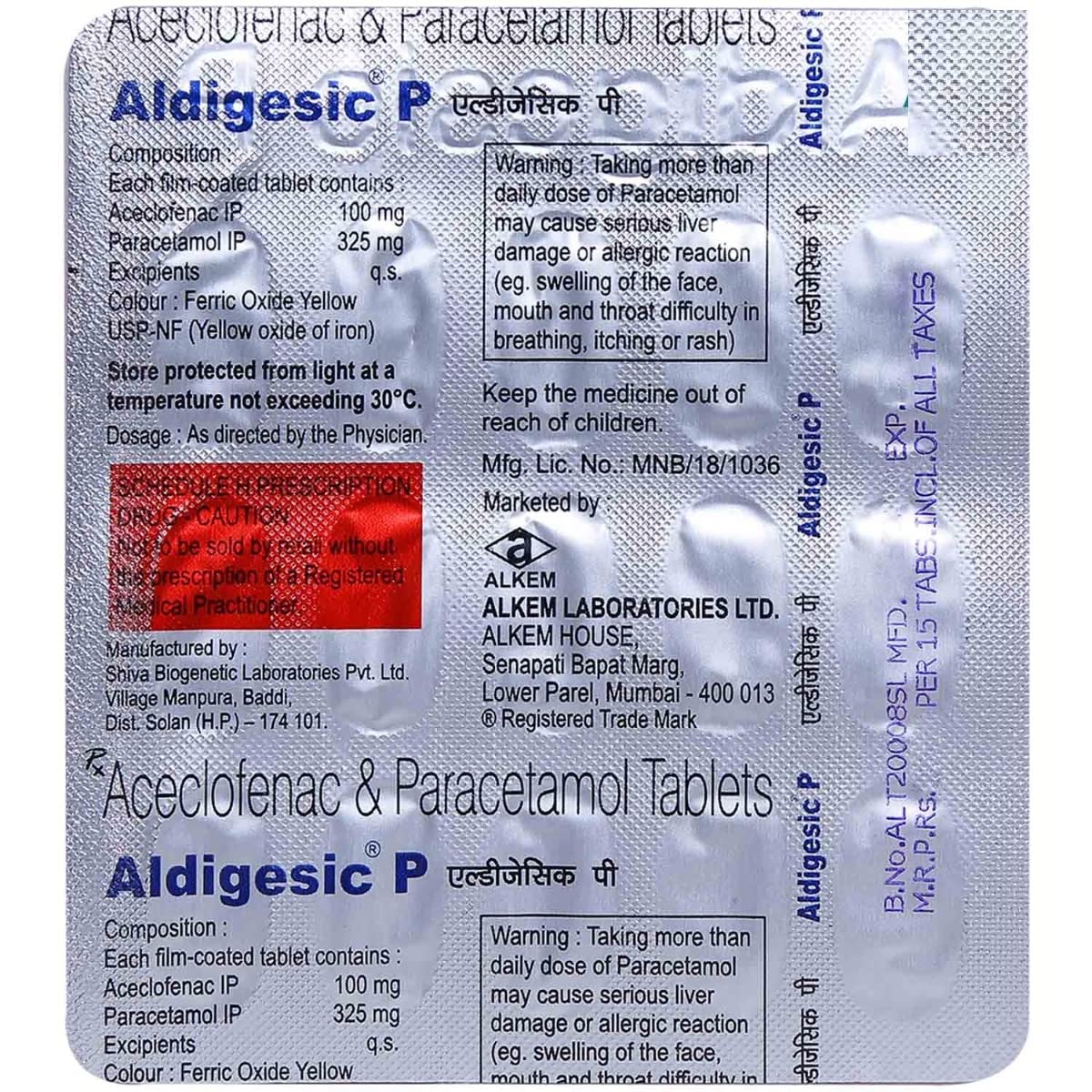 Aldigesic P Tablet 15'S