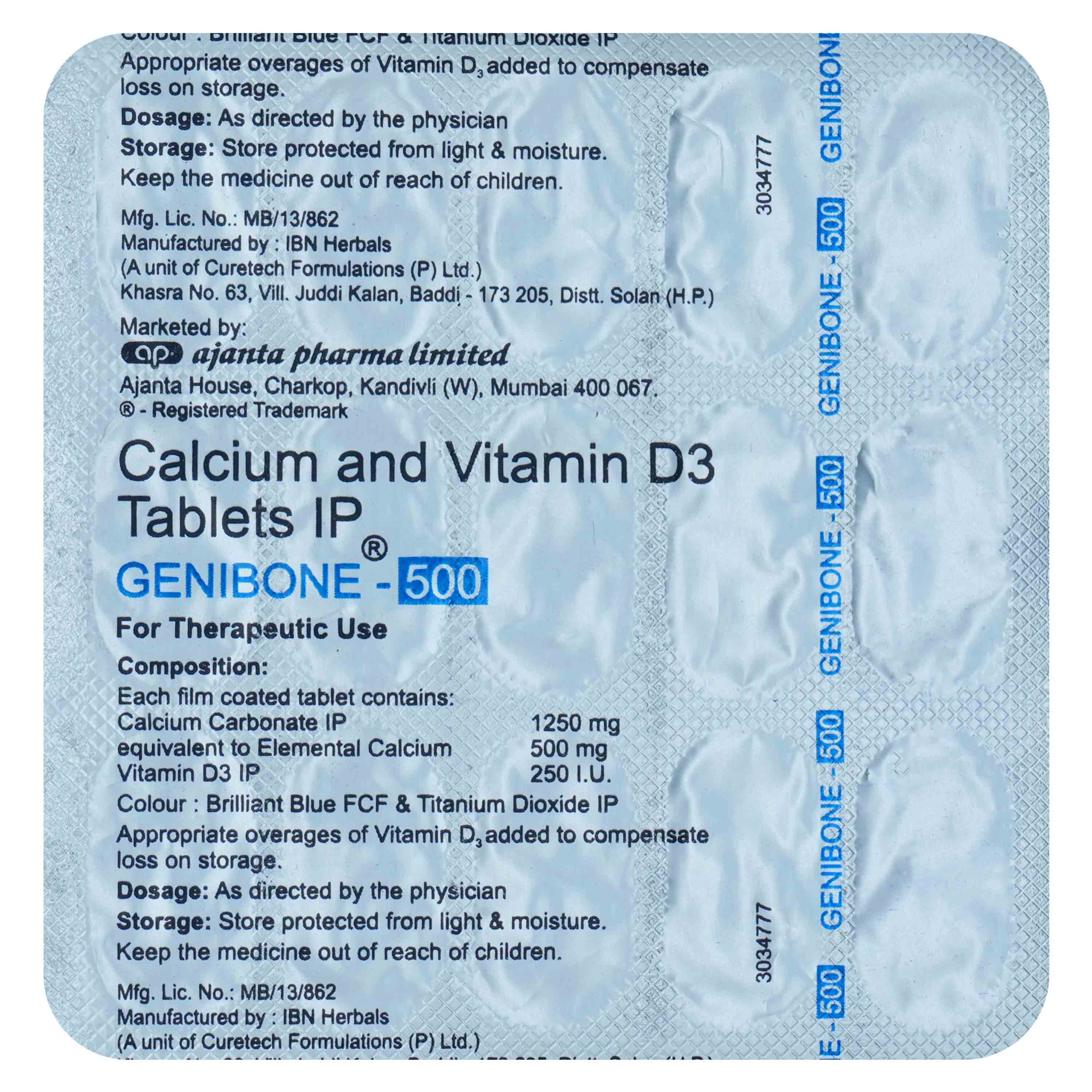 GENIBONE 500mg Tablet 15's